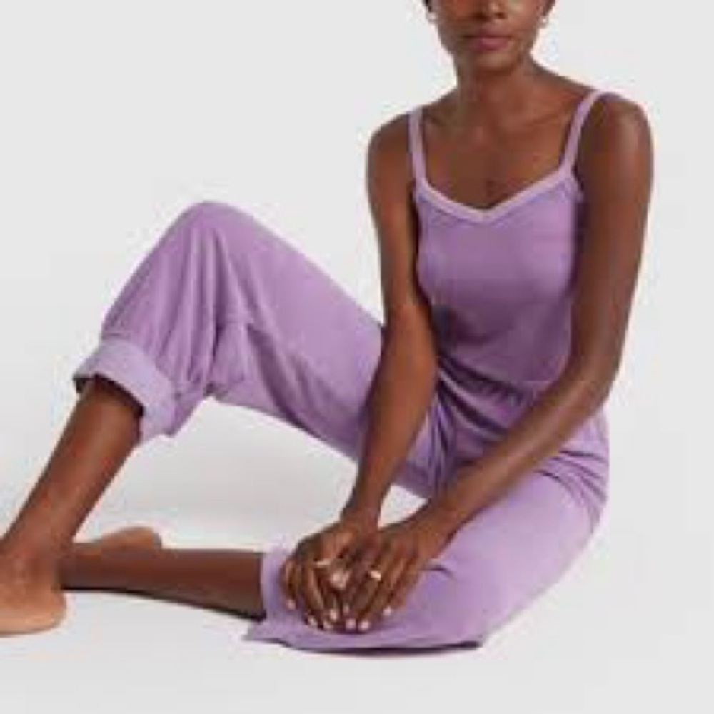 Suzie Kondi lavender beach TERRY soft 💯 organic cotton slim track pants S